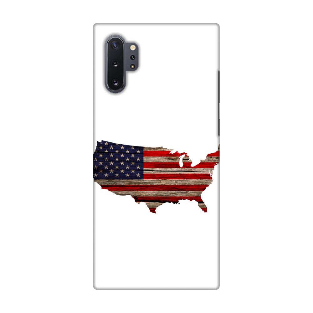 USA Flag Cutout - Wooden Texture Slim Hard Shell Case For Samsung