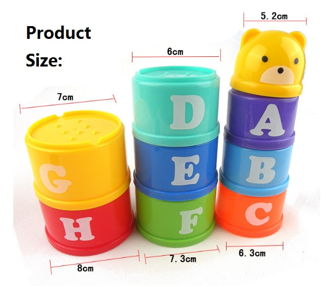 9PCS Educational Baby Stack Cup Tower Toys Children Early