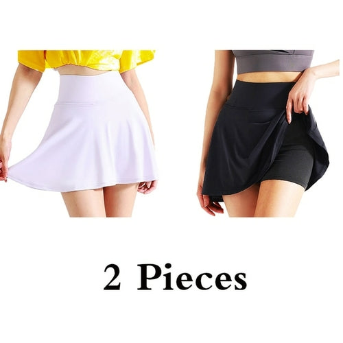 Aiithuug Side Pocket Zipper Tennis Skirt Athletic Pleated Mini Skirt