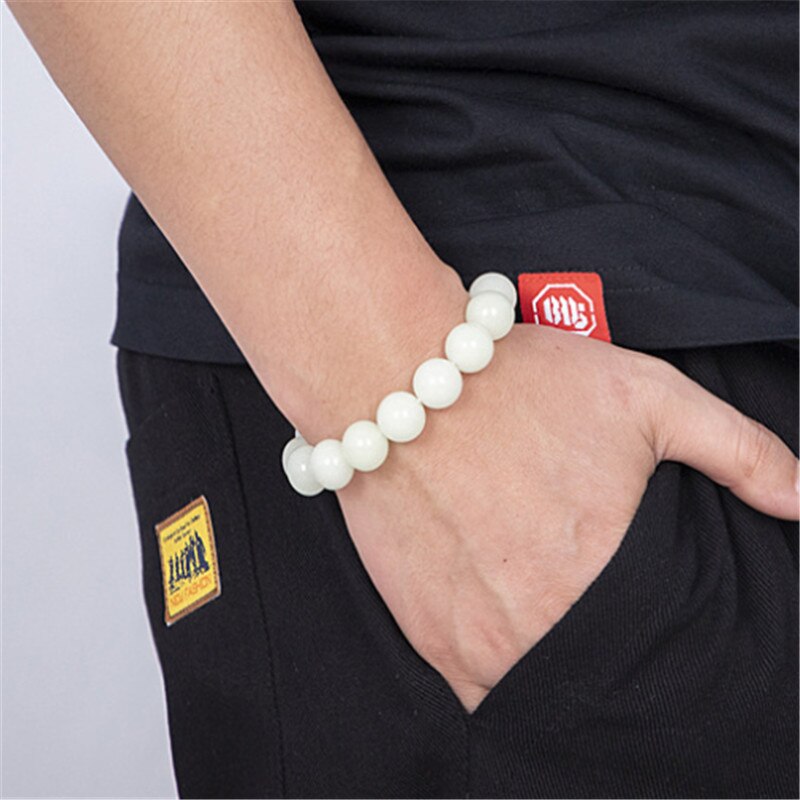 Stylish Luminous Fluorite Luminous Natural Stone Bracelets Men Light
