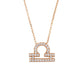 Zodiac Star Sign Pendant Necklace Rose Gold Libra