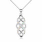 Sterling Silver Irish Celtic Knot Opal Pendant Necklace Infinity Love