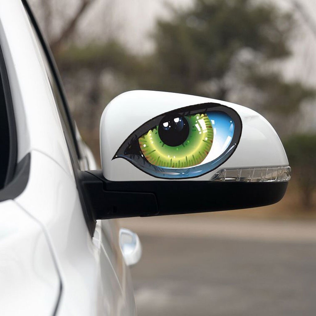 12*7.5CM 2*Car Sticker 3D Cat Eyes Design Window