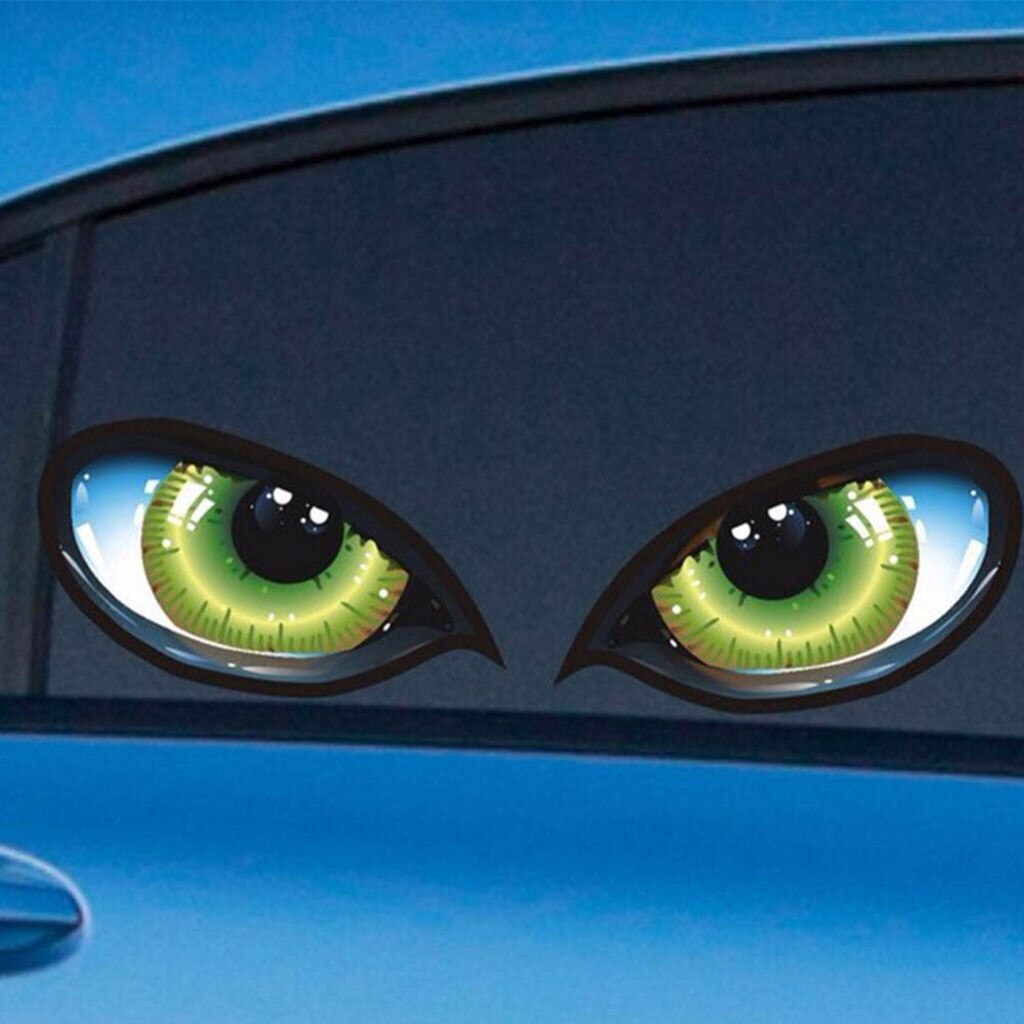 12*7.5CM 2*Car Sticker 3D Cat Eyes Design Window