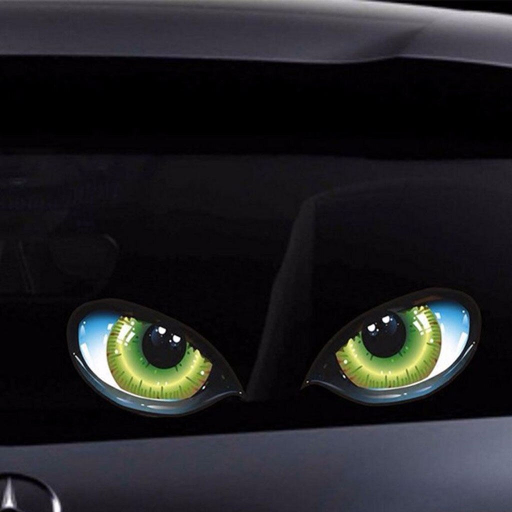 12*7.5CM 2*Car Sticker 3D Cat Eyes Design Window