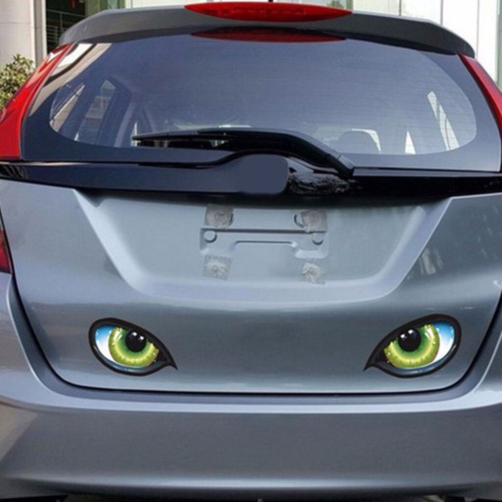 12*7.5CM 2*Car Sticker 3D Cat Eyes Design Window