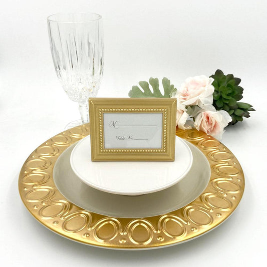 Beautifully Beaded Gold Place Card/Photo Holder (Set of 6)