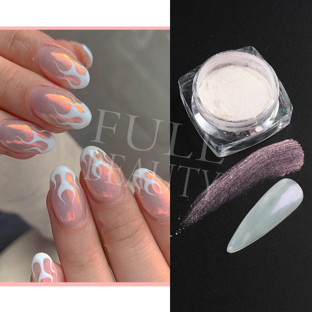 1Box Pearl Nail Powder Shimmer Rubbing Dust Mother Of Pearl Nail Art