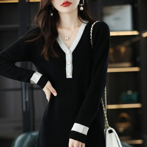 2022 Autumn And Winter New High end 100% Merino Wool Skirt Women's