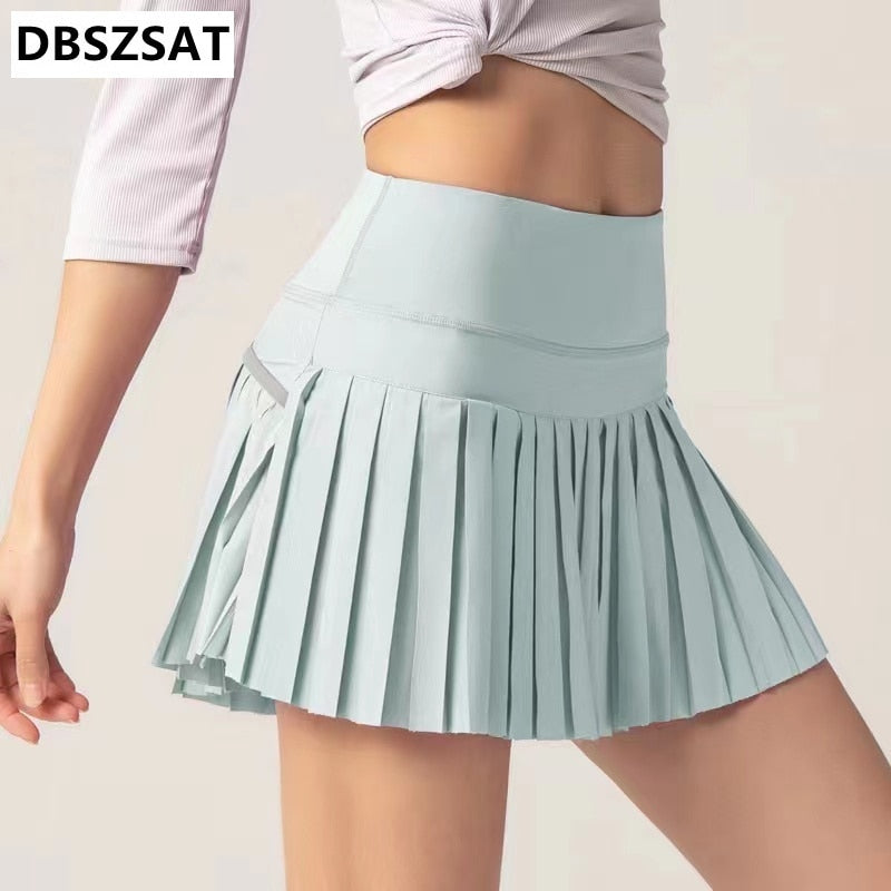 2022 Tennis Skirts Women Golf Pleated Pantskirt Sports Fitness Shorts