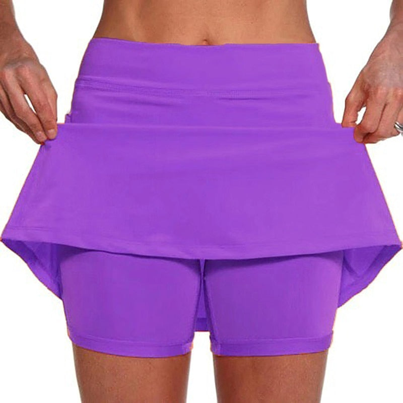 2022 Yoga Fitness Skirts  Fitness Quick Drying Solid Female Tennis