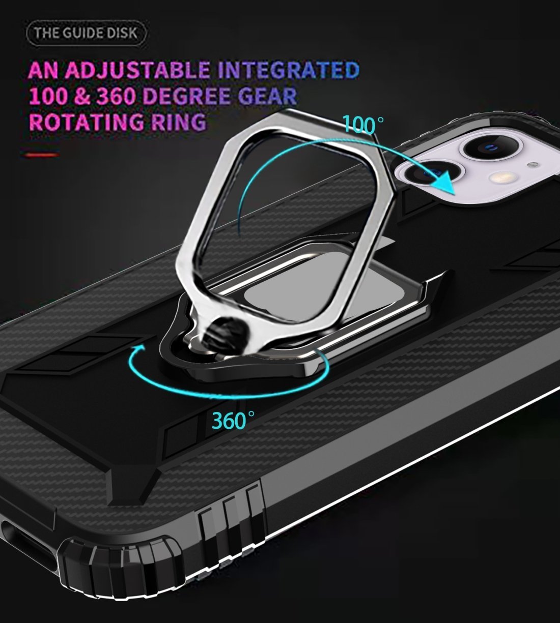 AMZER Sainik Case With 360° Magnetic Ring Holder for iPhone 12 Pro Max
