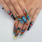 24pcs artifical nails with glue fake nail tips with design Detachable