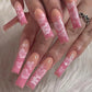 24pcs artifical nails with glue fake nail tips with design Detachable