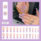 24pcs artifical nails with glue fake nail tips with design Detachable