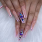 24pcs artifical nails with glue fake nail tips with design Detachable