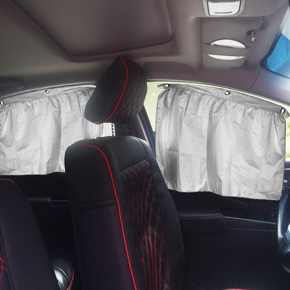 2pcs Rear Side Window Curtain Car Sun Block