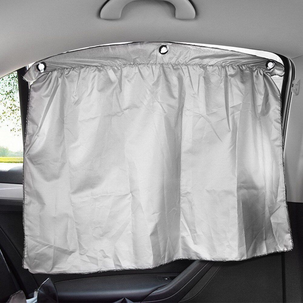 2pcs Rear Side Window Curtain Car Sun Block