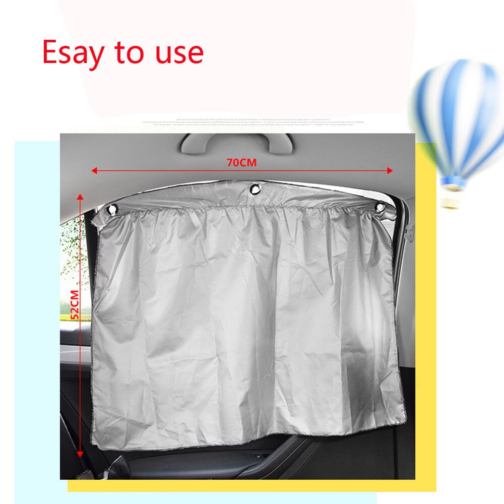 2pcs Rear Side Window Curtain Car Sun Block