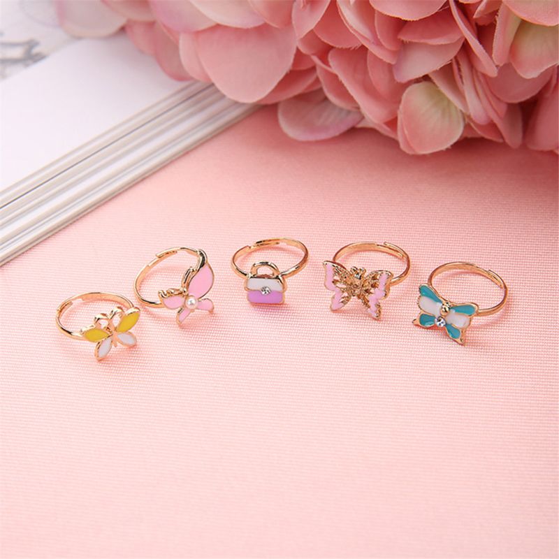 36pcs Children Kids Little Girl Gift, Jewelry Adjustable Rings In Box,