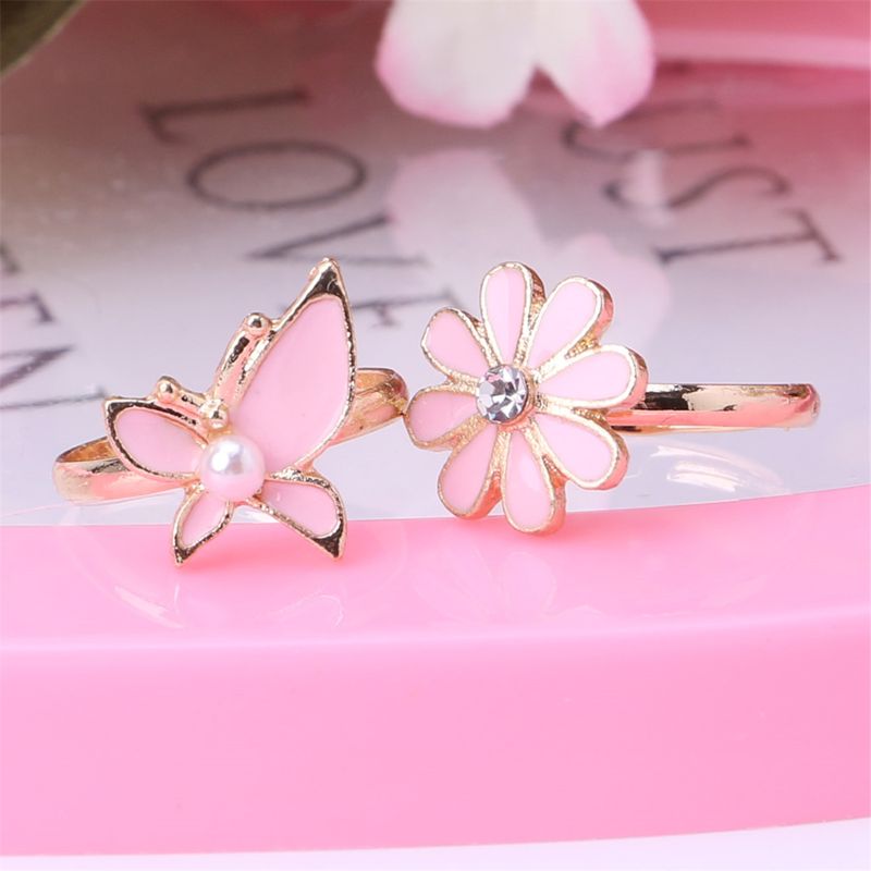 36pcs Children Kids Little Girl Gift, Jewelry Adjustable Rings In Box,