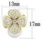 3W1263 - Gold Brass Earrings with Synthetic Pearl in White