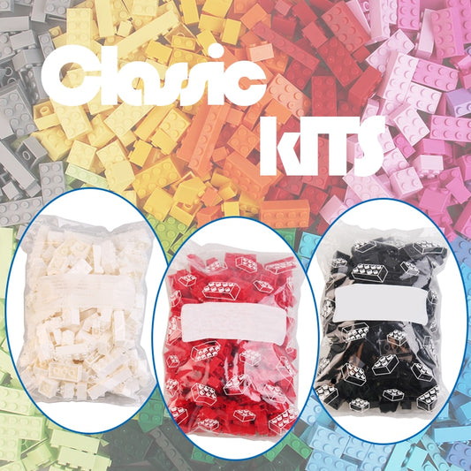 400-1200pcs Classic Bricks 2x2 2x4 Red Diy Bulk Building Blocks Thick