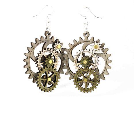 Kinetic Gear Earrings 5003D