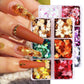 6 Grids/Box Maple Leaf Nail Sequins Laser Iridescent Snowflakes Nail