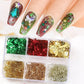 6 Grids/Box Maple Leaf Nail Sequins Laser Iridescent Snowflakes Nail