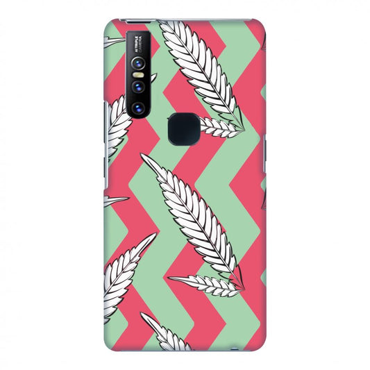 Along The Chevron - Pink and Pale Green Slim Hard Shell Case For Vivo