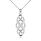 Sterling Silver Irish Celtic Knot Opal Pendant Necklace Infinity Love