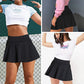 Aiithuug Side Pocket Zipper Tennis Skirt Athletic Pleated Mini Skirt