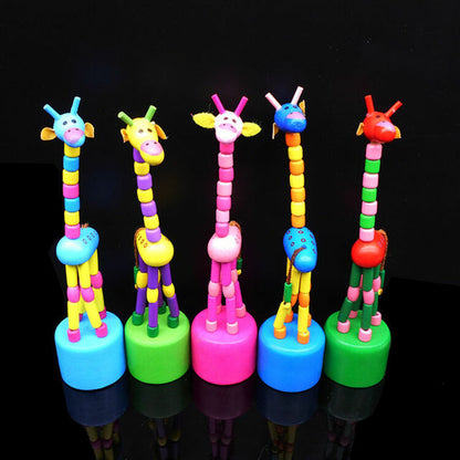 Baby Learning Toys Wooden Dancing Giraffes Toy Kids Intellectual