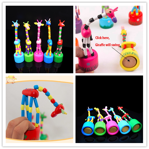 Baby Learning Toys Wooden Dancing Giraffes Toy Kids Intellectual