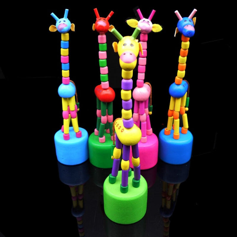 Baby Learning Toys Wooden Dancing Giraffes Toy Kids Intellectual