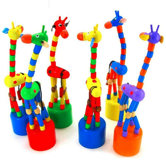 Baby Learning Toys Wooden Dancing Giraffes Toy Kids Intellectual