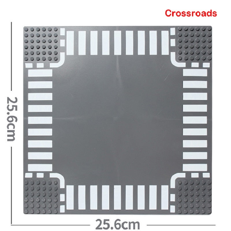 Building Blocks Base Plates Road Plate Straight Crossroad Curve Block