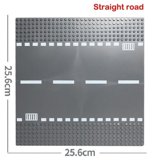 Building Blocks Base Plates Road Plate Straight Crossroad Curve Block