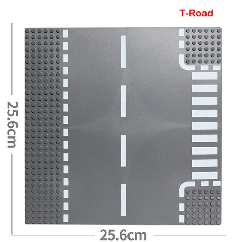 Building Blocks Base Plates Road Plate Straight Crossroad Curve Block