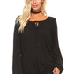 Women's Long Sleeve Solid Peasant Top