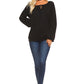 Women's Long Sleeve Solid Peasant Top