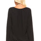 Women's Long Sleeve Solid Peasant Top