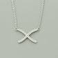 Elegant Women Choker Necklace Clear CZ Cross X