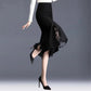Fairyshely 2022 Women Spring Summer Irregular Mesh Skirt Band Splice