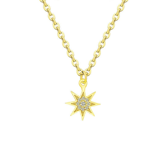 Fashion Paved CZ Stone North Star Necklace Crystal