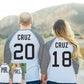 MR + MRS BASEBALL TEES CUSTOM NAMES + NUMBERS -