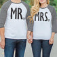 MR + MRS BASEBALL TEES CUSTOM NAMES + NUMBERS -