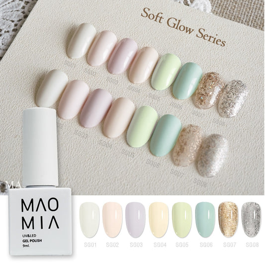 Maomia Soft Glow Gel Polish 8 Colors Soak Off Uv/led 9ml Professional