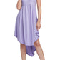 Mauve Short Sleeve High Low Casual Swing Dress